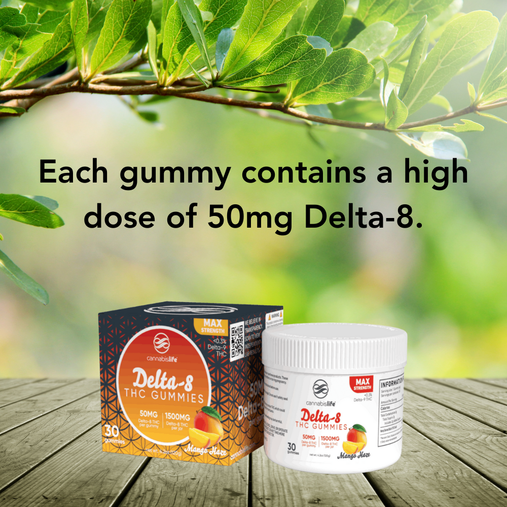 Cannabislife Mango Haze Delta-8 Gummies – (30ct) 1500mg - Image 3
